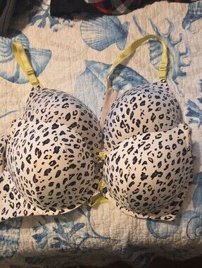 Torrid Curve Leopard Print Underwire Bra with Yellow Accents